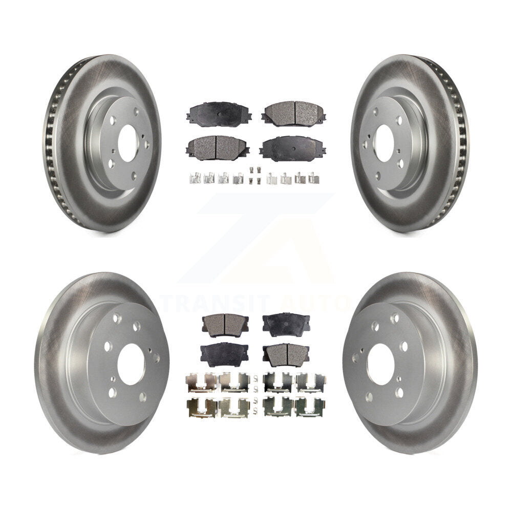 Front Rear Coated Disc Brake Rotors And Ceramic Pads Kit For Toyota RAV4 KGT-101030