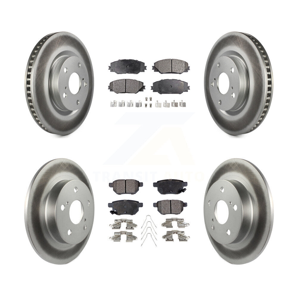 Front Rear Coated Disc Brake Rotors And Ceramic Pads Kit For 2011-2016 Scion tC KGT-101033