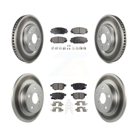 Front Rear Coated Disc Brake Rotors And Ceramic Pads Kit For 2011-2016 Scion tC KGT-101033