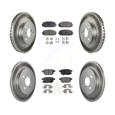 Front Rear Coated Disc Brake Rotors And Ceramic Pads Kit For 2012-2013 Toyota Yaris L LE KGT-101037