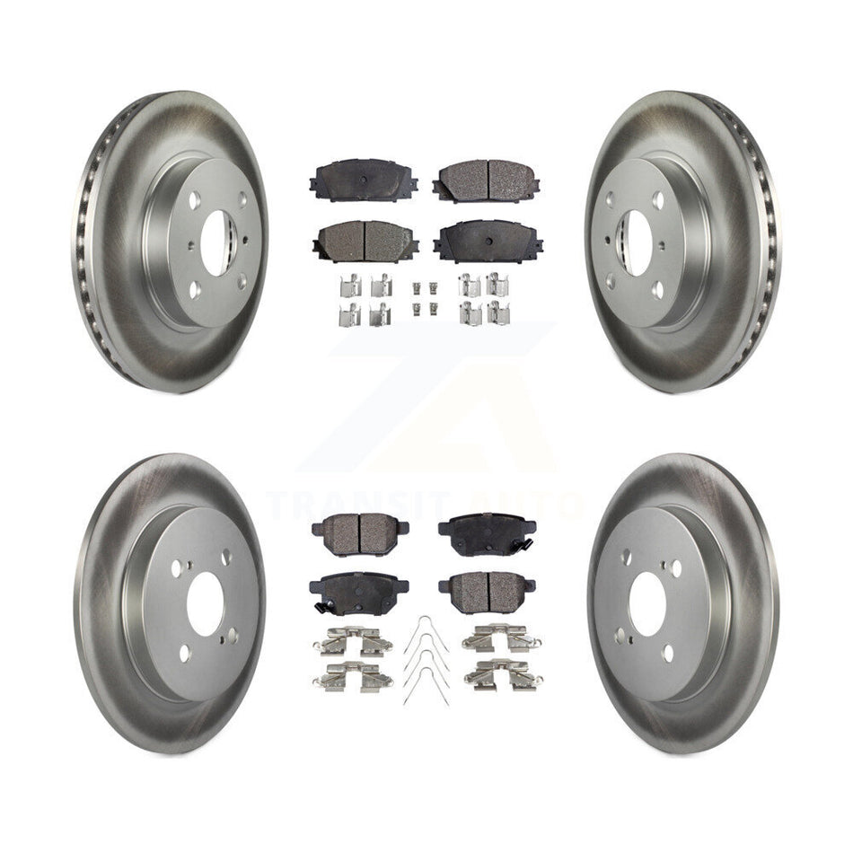 Front Rear Coated Disc Brake Rotors And Ceramic Pads Kit For 2012-2013 Toyota Yaris L LE KGT-101037