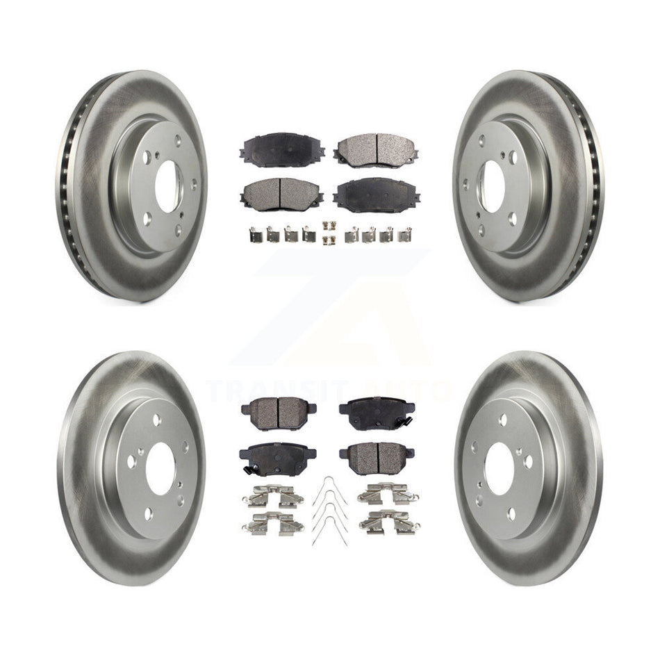 Front Rear Coated Disc Brake Rotors And Ceramic Pads Kit For 2008-2015 Scion xB KGT-101039