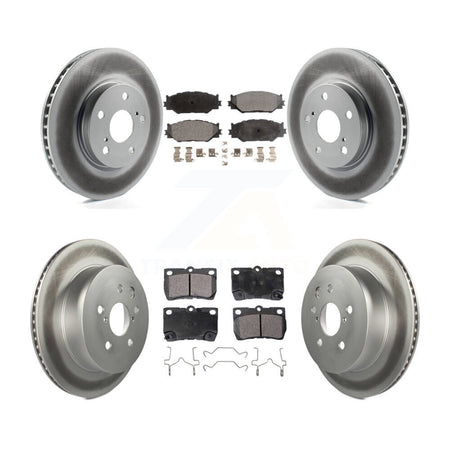 Front Rear Coated Disc Brake Rotors And Ceramic Pads Kit For 2010-2013 Lexus IS250 C KGT-101045