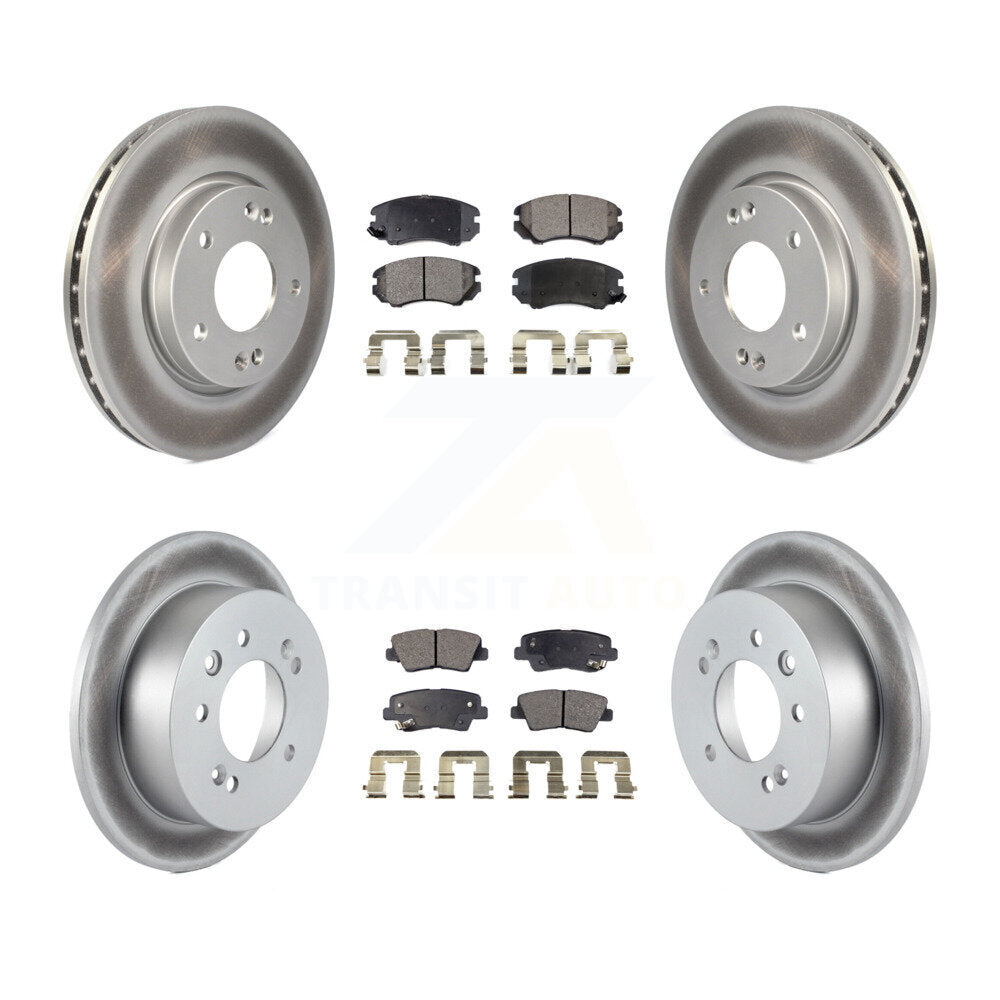 Front Rear Coat Brake Rotors Ceramic Pad Kit For 2010 Hyundai Elantra Sedan From 03 23 10 KGT-101048