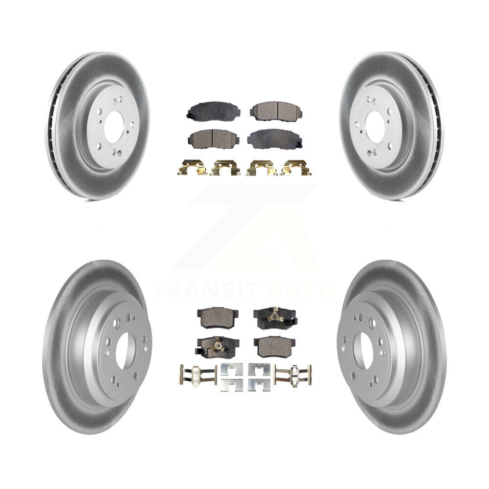 Front Rear Coated Disc Brake Rotors And Ceramic Pads Kit For Honda Accord Crosstour KGT-101053