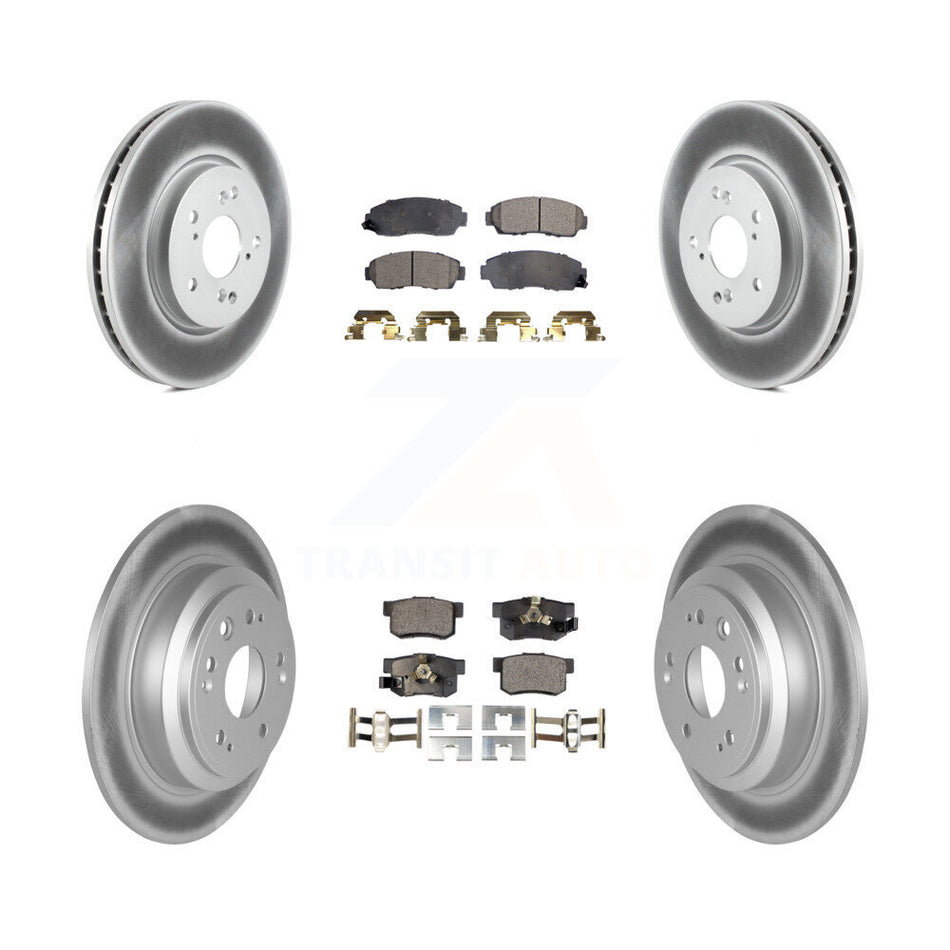 Front Rear Coated Disc Brake Rotors And Ceramic Pads Kit For Honda Accord Crosstour KGT-101053