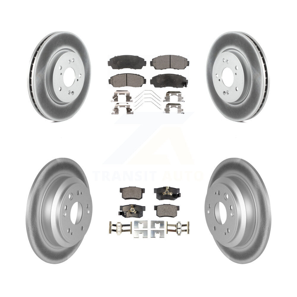 Front Rear Coated Disc Brake Rotors And Ceramic Pads Kit For Honda Crosstour Accord KGT-101055