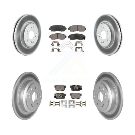 Front Rear Coated Disc Brake Rotors And Ceramic Pads Kit For Honda Crosstour Accord KGT-101055