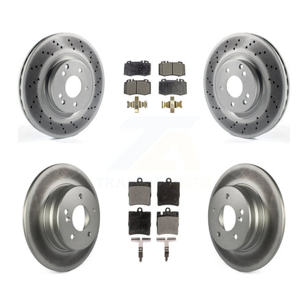 Front Rear Coated Disc Brake Rotor And Ceramic Pad Kit For Mercedes-Benz C230 SLK350 C320 KGT-101056