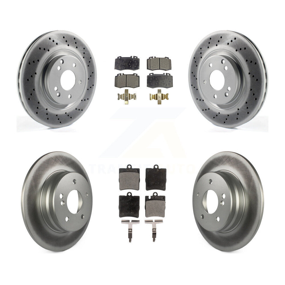 Front Rear Coated Disc Brake Rotor And Ceramic Pad Kit For Mercedes-Benz C230 SLK350 C320 KGT-101056