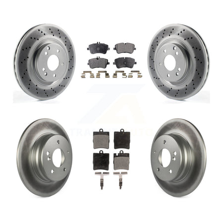 Front Rear Coat Brake Rotors Ceramic Pad Kit For 04 Mercedes-Benz C320 With Sport Package KGT-101058
