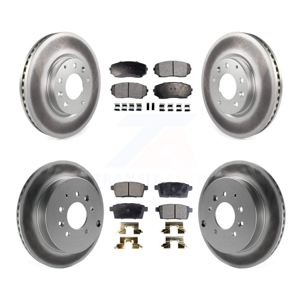 Front Rear Coated Disc Brake Rotor & Ceramic Pad Kit For Mazda CX-7 Ford Edge Lincoln MKX KGT-101059