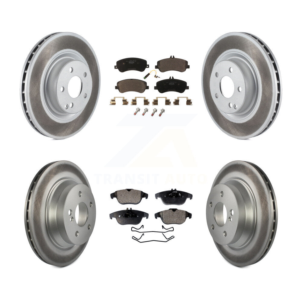 Front Rear Coated Disc Brake Rotors And Ceramic Pads Kit For Mercedes-Benz GLK350 GLK250 KGT-101063