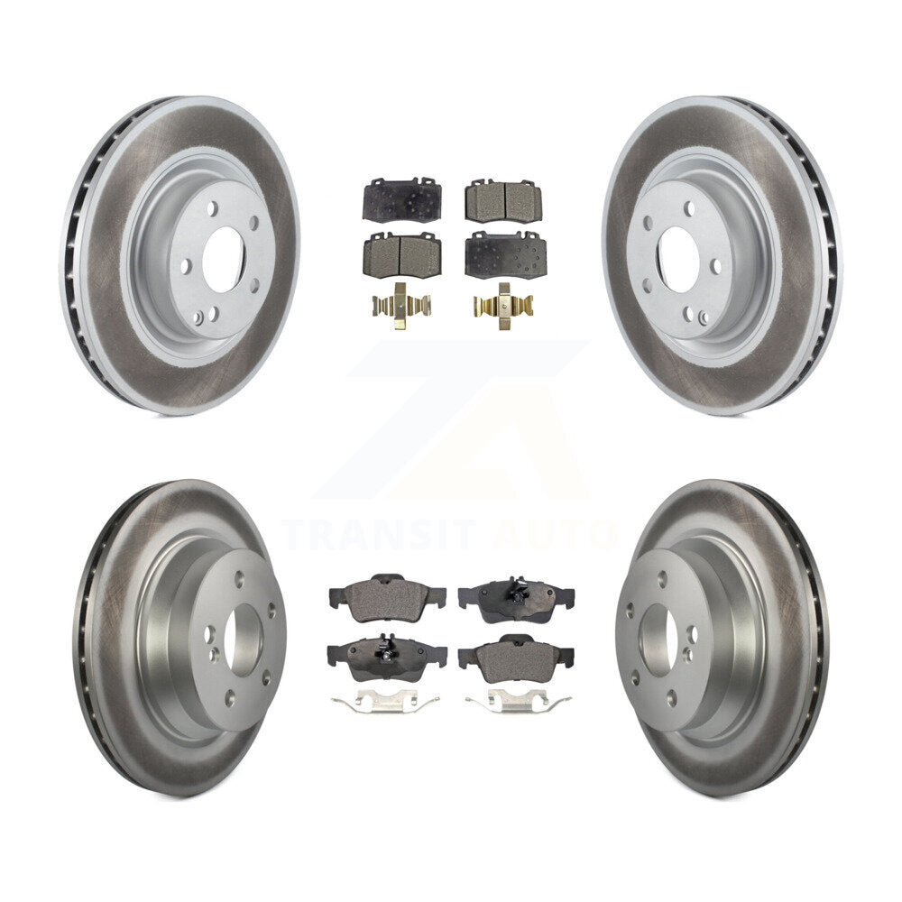 Front Rear Coated Disc Brake Rotor & Ceramic Pad Kit For Mercedes-Benz CLS550 CLS500 E550 KGT-101064