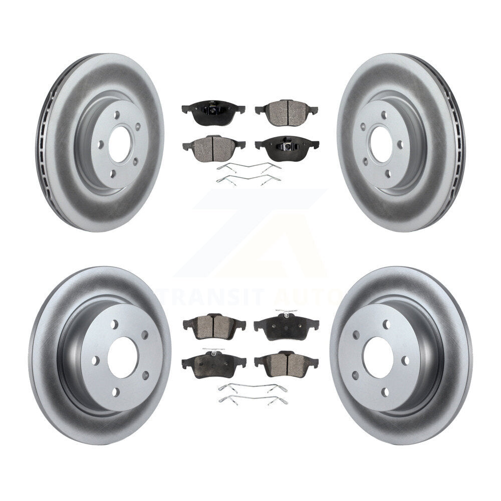 Front Rear Coat Brake Rotor Ceramic Pad Kit For 14 Ford Transit Connect 104.8" wheel base KGT-101065