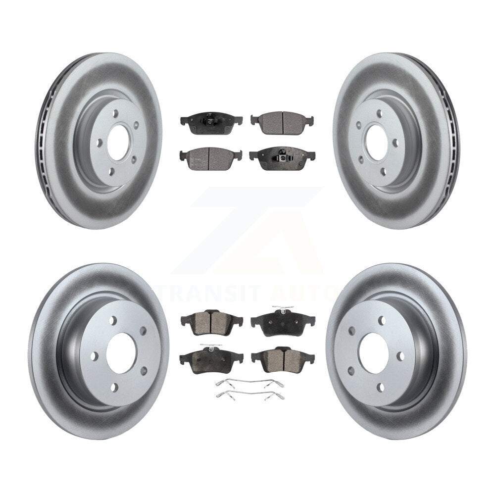 Front Rear Coated Disc Brake Rotors And Ceramic Pads Kit For Ford Escape Transit Connect KGT-101066