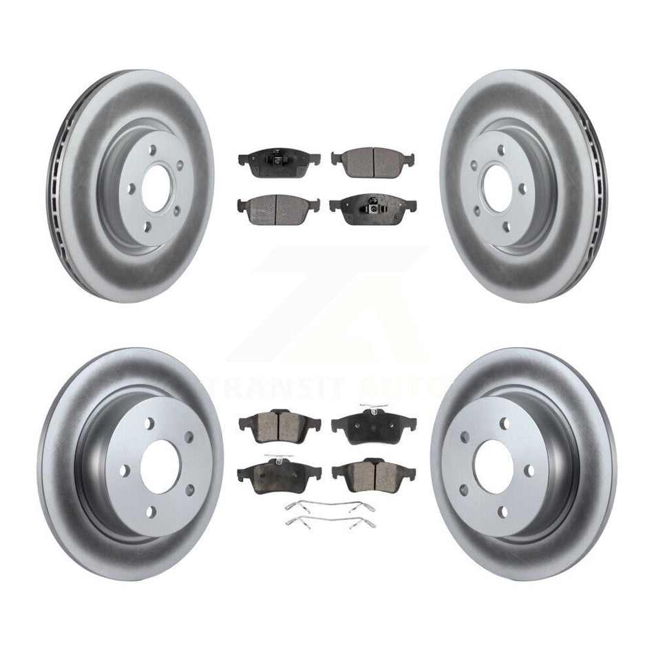 Front Rear Coated Disc Brake Rotors And Ceramic Pads Kit For Ford Escape Transit Connect KGT-101066