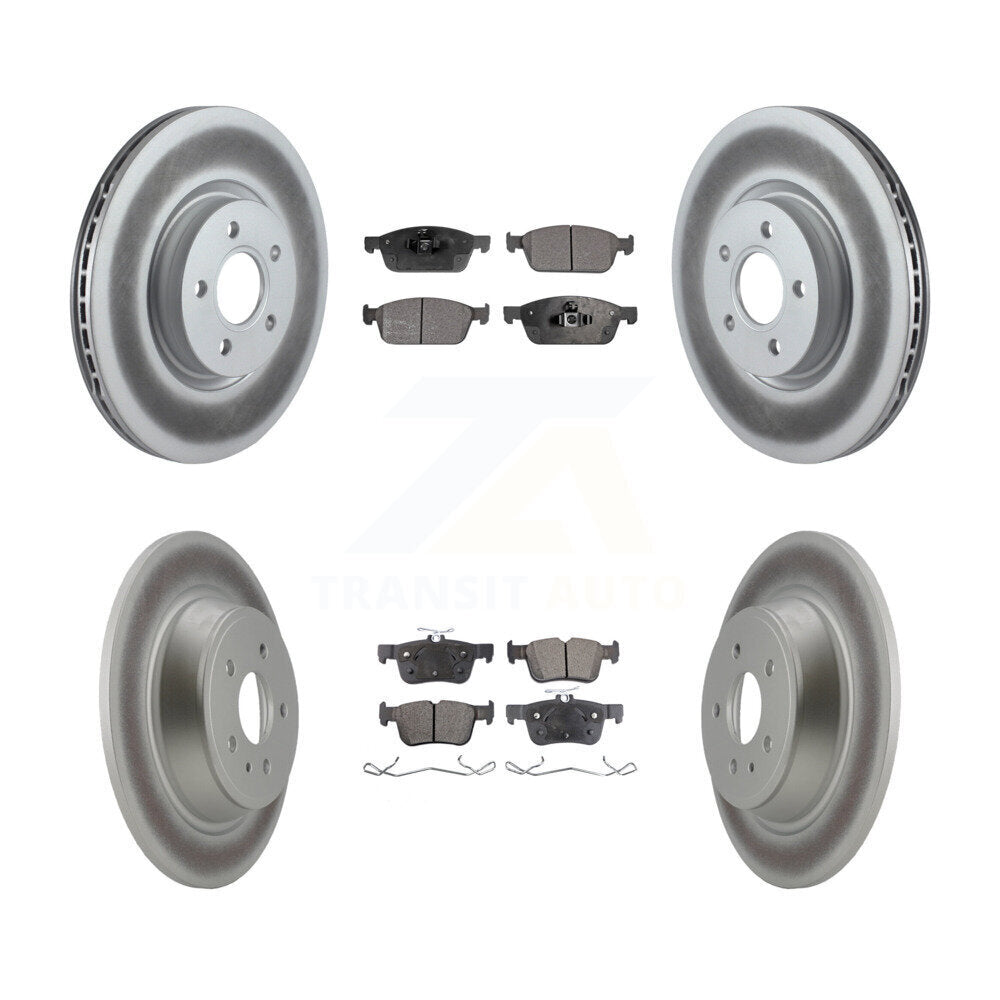 Front Rear Coated Disc Brake Rotors And Ceramic Pads Kit For Ford Escape Lincoln MKC KGT-101067