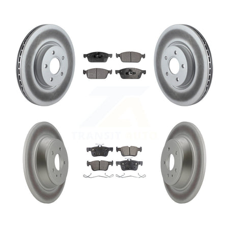 Front Rear Coated Disc Brake Rotors And Ceramic Pads Kit For Ford Escape Lincoln MKC KGT-101067