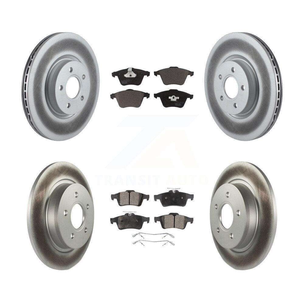 Front Rear Coated Disc Brake Rotors And Ceramic Pads Kit For Volvo S40 V50 C70 KGT-101069
