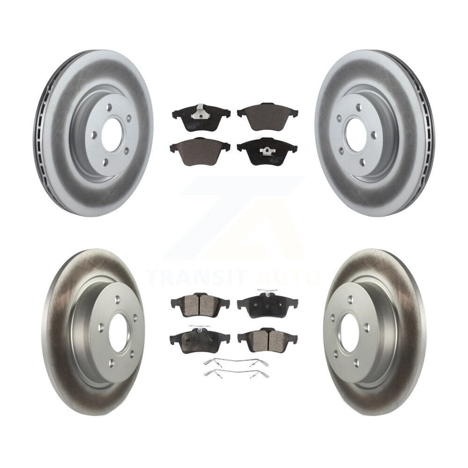 Front Rear Coated Disc Brake Rotors And Ceramic Pads Kit For Volvo S40 V50 C70 KGT-101069