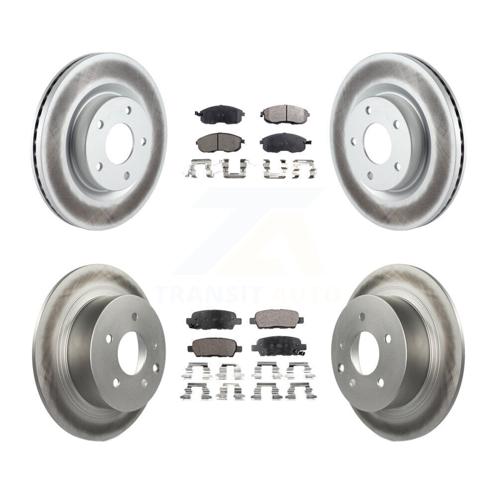 Front Rear Coated Disc Brake Rotors And Ceramic Pads Kit For Nissan Altima KGT-101070