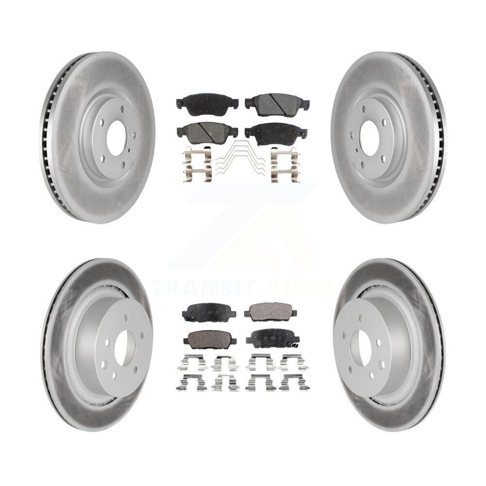 Front Rear Coated Disc Brake Rotors And Ceramic Pads Kit For INFINITI G35 Q60 KGT-101073