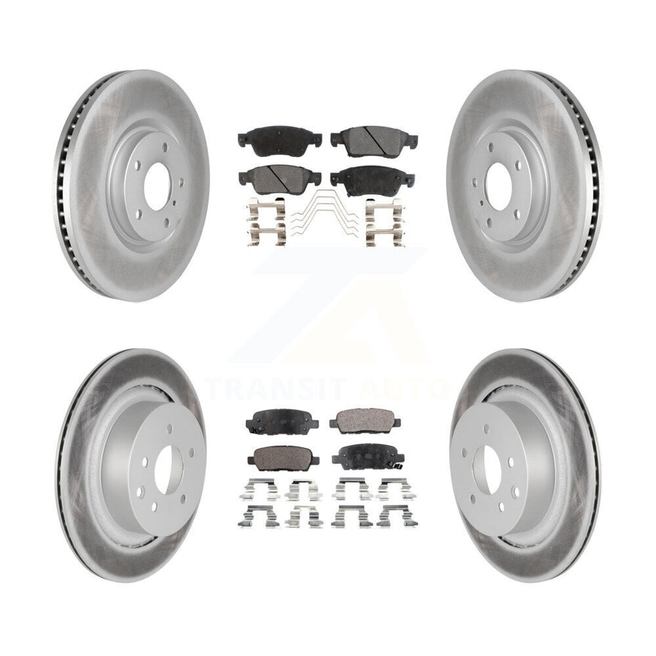 Front Rear Coated Disc Brake Rotors And Ceramic Pads Kit For INFINITI G35 Q60 KGT-101073