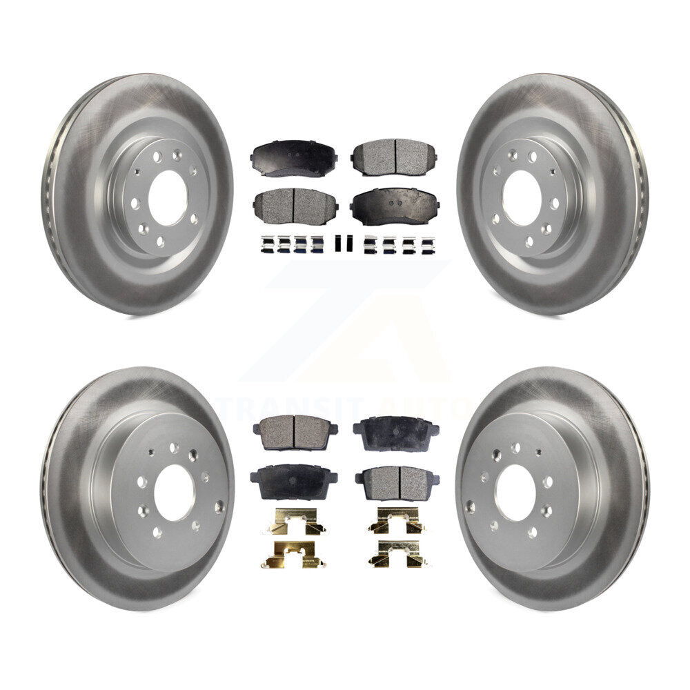 Front Rear Coated Disc Brake Rotors And Ceramic Pads Kit For 2007-2015 Mazda CX-9 KGT-101075