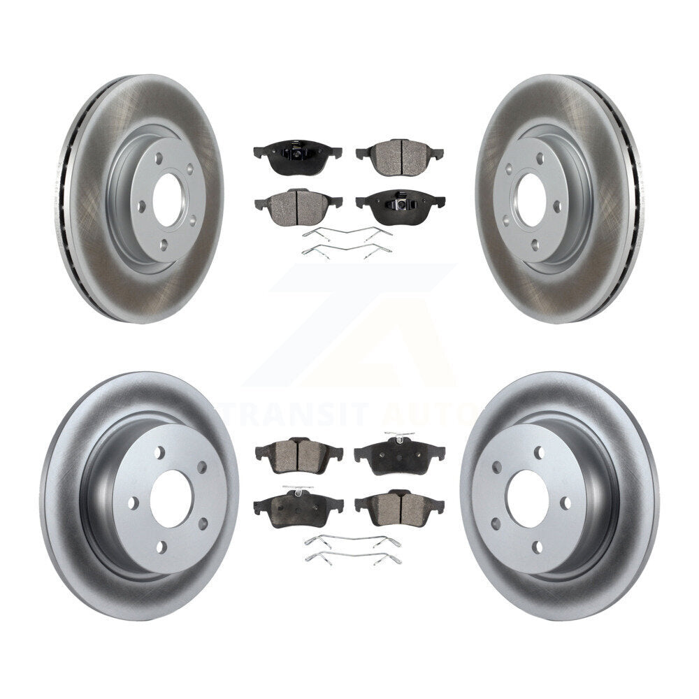 Front Rear Coated Disc Brake Rotors And Ceramic Pads Kit For Ford Escape C-Max KGT-101083