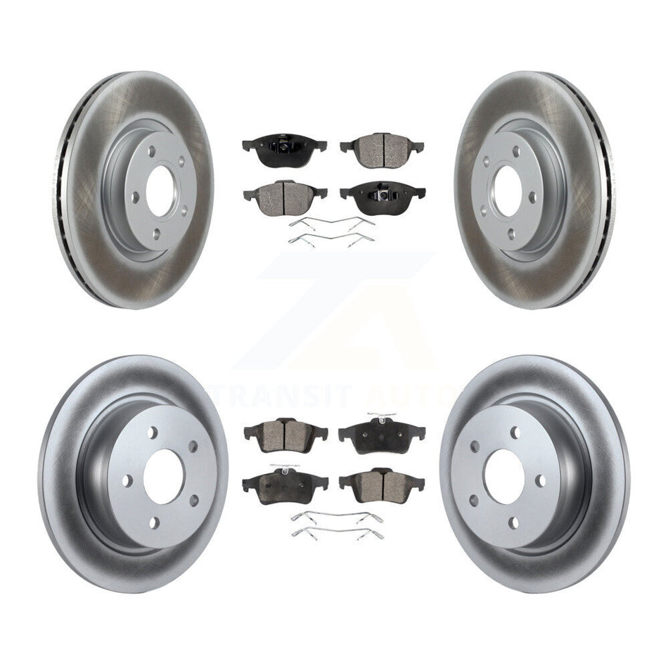 Front Rear Coated Disc Brake Rotors And Ceramic Pads Kit For Ford Escape C-Max KGT-101083