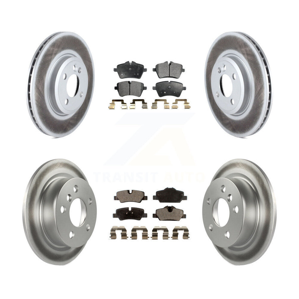 Front Rear Coated Disc Brake Rotors And Ceramic Pads Kit For 2015 Mini Cooper 2.0L/1.5L KGT-101087