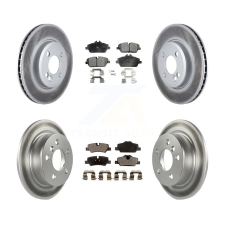 Front Rear Coated Disc Brake Rotors And Ceramic Pads Kit For 2015 Mini Cooper 2.0L/1.5L KGT-101089