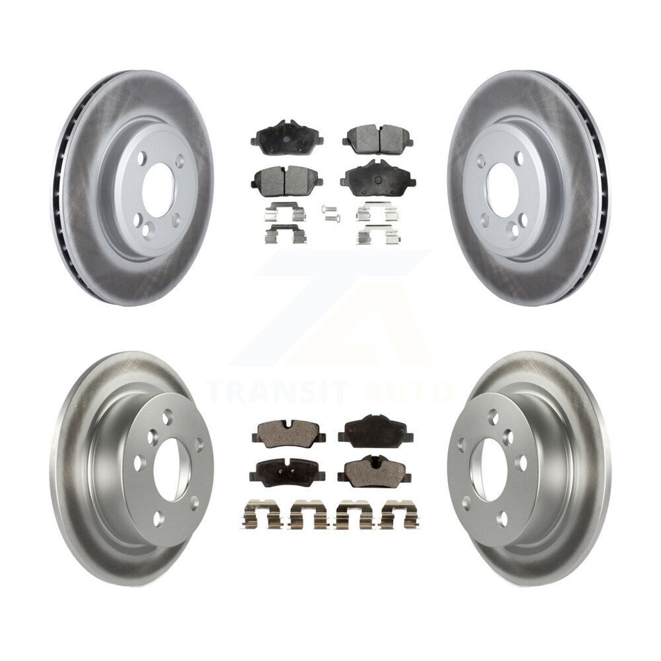 Front Rear Coated Disc Brake Rotors And Ceramic Pads Kit For 2015 Mini Cooper 2.0L/1.5L KGT-101089