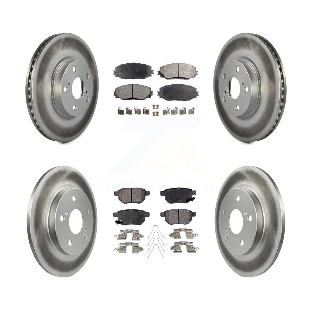 Front Rear Coated Disc Brake Rotors And Ceramic Pads Kit For Toyota Matrix KGT-101093