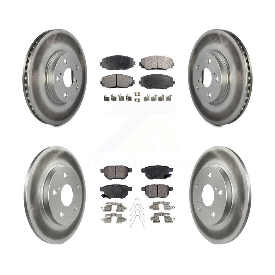 Front Rear Coated Disc Brake Rotors And Ceramic Pads Kit For Toyota Matrix KGT-101093