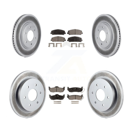 Front Rear Coated Disc Brake Rotors Ceramic Pad Kit For Nissan TITAN Armada INFINITI QX56 KGT-101094