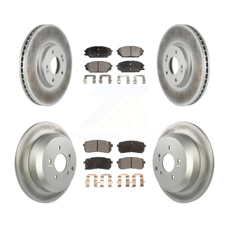 Front Rear Coated Disc Brake Rotors And Ceramic Pads Kit For 2007-2012 Hyundai Veracruz KGT-101097
