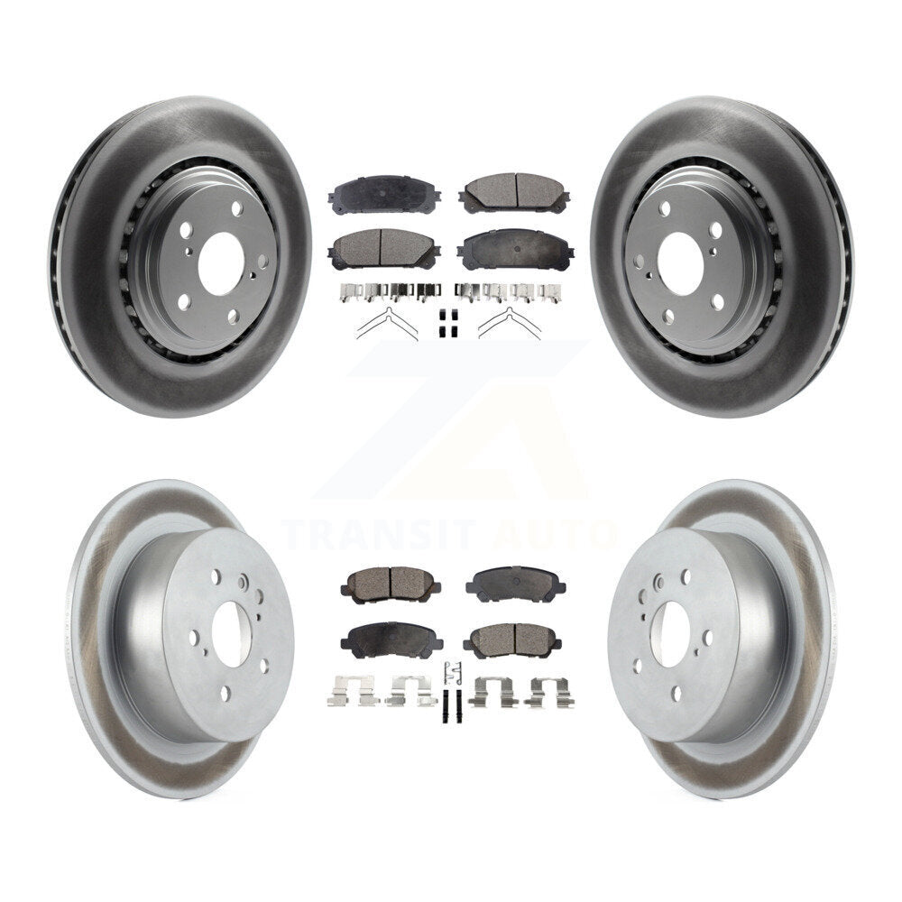 Front Rear Coated Disc Brake Rotors And Ceramic Pads Kit For 2008-2013 Toyota Highlander KGT-101098