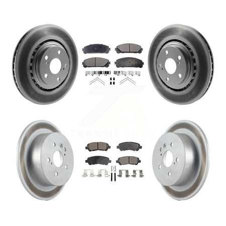 Front Rear Coated Disc Brake Rotors And Ceramic Pads Kit For 2008-2013 Toyota Highlander KGT-101098