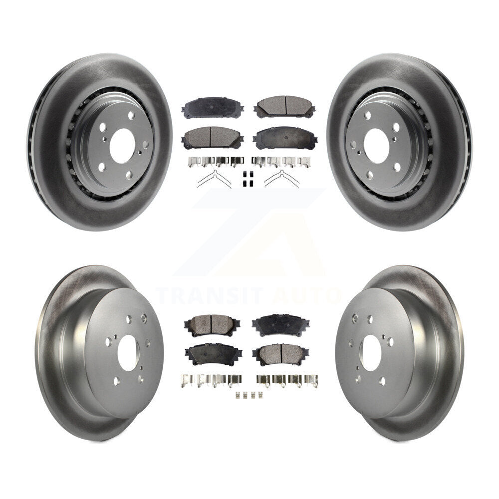 Front Rear Coat Disc Brake Rotor Ceramic Pad Kit For Toyota Sienna Highlander Lexus RX350 KGT-101100