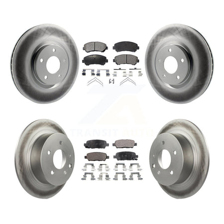 Front Rear Coat Disc Brake Rotors Ceramic Pad Kit For 2007-2012 Nissan Sentra SE-R Spec V KGT-101104