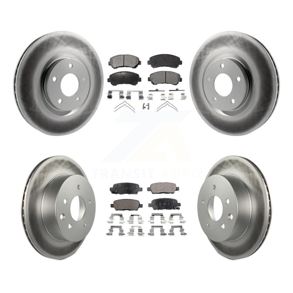 Front Rear Coated Disc Brake Rotor And Ceramic Pad Kit For 2014-2017 Nissan Juke Nismo RS KGT-101105