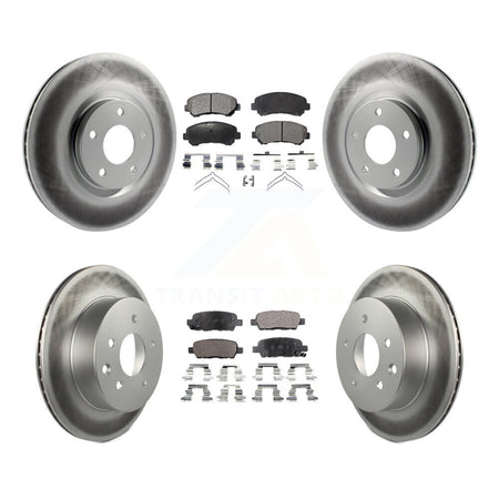 Front Rear Coated Disc Brake Rotor And Ceramic Pad Kit For 2014-2017 Nissan Juke Nismo RS KGT-101105