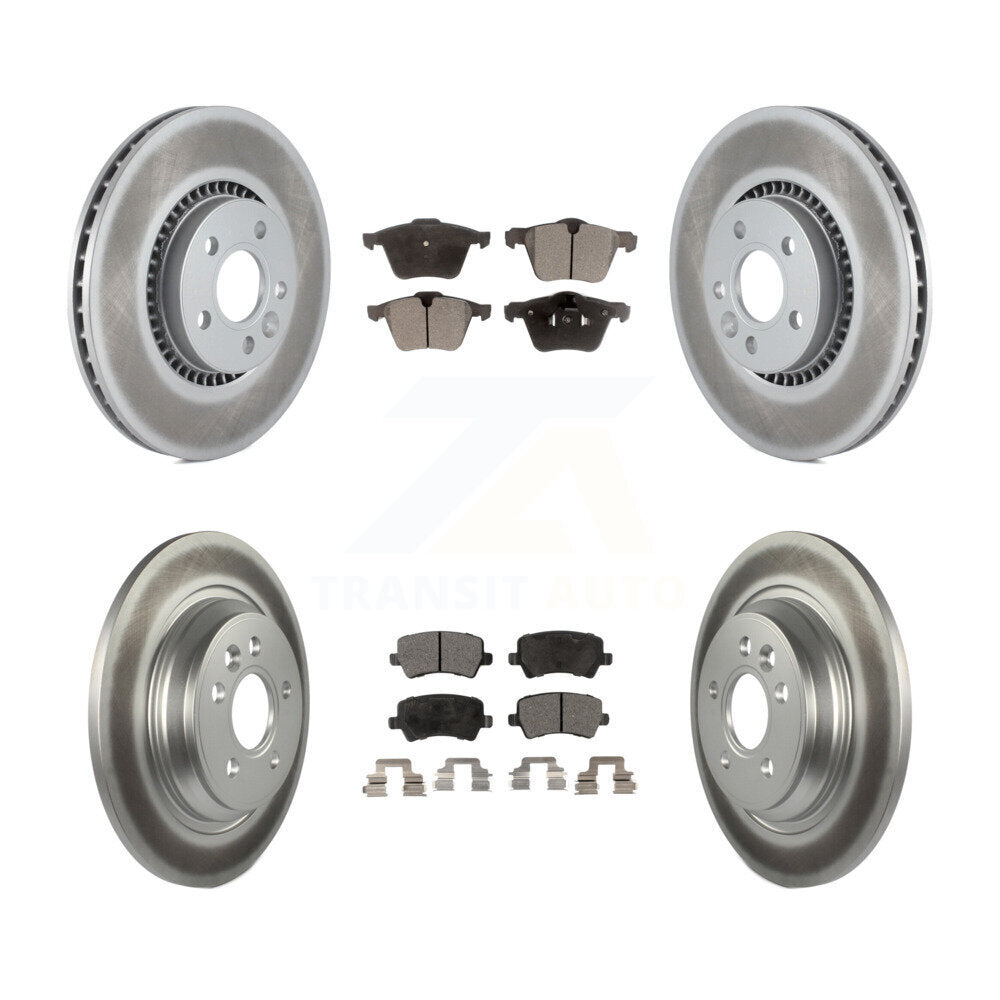 Front Rear Coated Disc Brake Rotors & Ceramic Pad Kit For Volvo S60 V60 Cross Country V70 KGT-101106