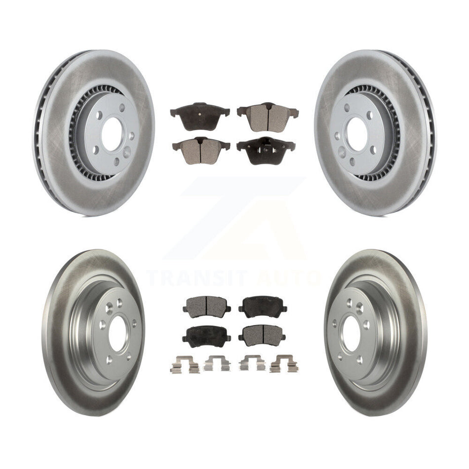 Front Rear Coated Disc Brake Rotors & Ceramic Pad Kit For Volvo S60 V60 Cross Country V70 KGT-101106