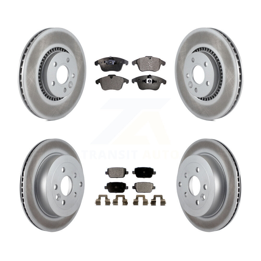 Front Rear Coated Disc Brake Rotors And Ceramic Pads Kit For 2008-2011 Land Rover LR2 KGT-101107