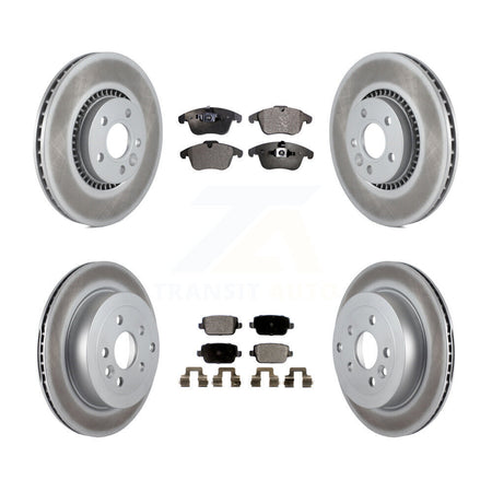 Front Rear Coated Disc Brake Rotors And Ceramic Pads Kit For 2008-2011 Land Rover LR2 KGT-101107