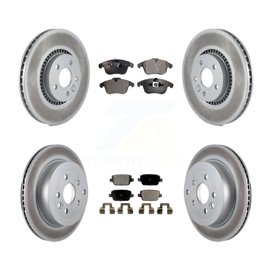Front Rear Coated Disc Brake Rotors And Ceramic Pads Kit For 2008-2011 Land Rover LR2 KGT-101107