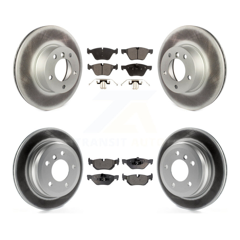 Front Rear Coated Disc Brake Rotors And Ceramic Pads Kit For BMW 328xi KGT-101112